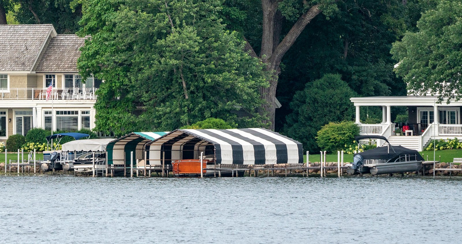 Dock line and shoreline on Excelsior Bay, Lake Minnetonka