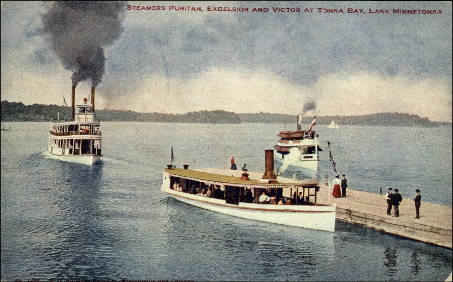 Steamers Puritan, Excelsior and Victor at Tonka Bay